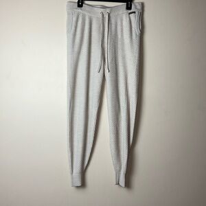 Calvin Klein Waffle Knit Cream Loungewear Joggers Women's Large‎